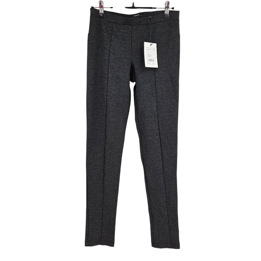 Theory Aurore Sabali Knit Leggings Gray Skinny leg Pull On Stretch NWT Size XS